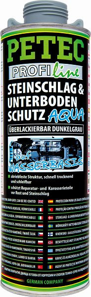 Protection contre les chutes et les soubassements Petec à base d'eau, gris foncé, 1.000 ml, unité: 6 pièces, 73710