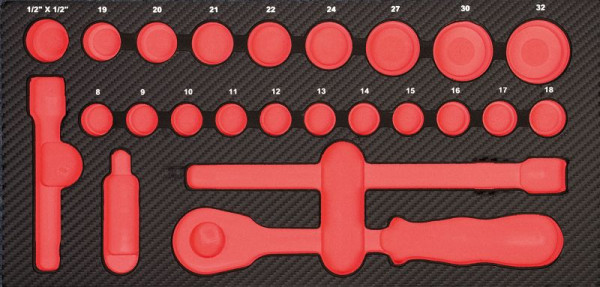 Insert Projahn ProForm vide pour jeu d'outils 1/2 ", 5999-13E