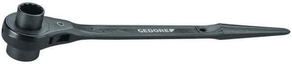 Cliquet de construction en acier GEDORE 19x22 mm, double hexagone, 1382853