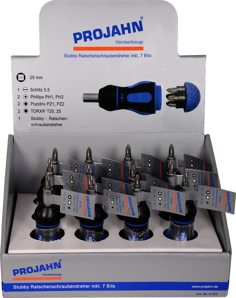 Présentoir Projahn 12 x tournevis à cliquet tronqué 4193, 419312