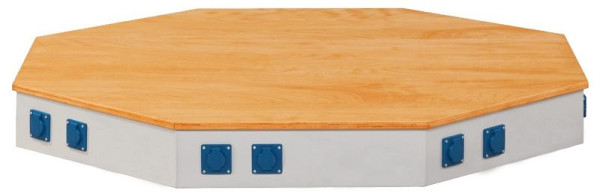 ANKE énergie fixation côté longueur 610 mm; 170 mm de haut; pour établi de groupe octogonal; Equipé par côté: 2x prises Schuko avec couvercle, 2 pôles + E10 / 16 A 230 V