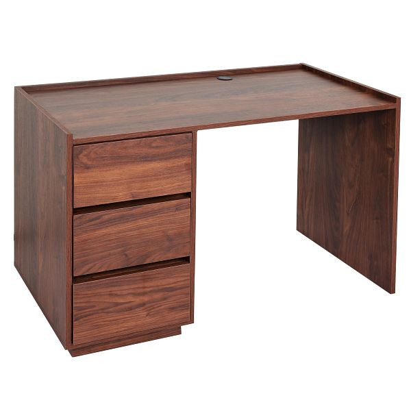Bureau Mendler HWC-J78, table de bureau, bureau d'ordinateur, table de travail, tiroir, 78x121x60cm, aspect noyer, 83277