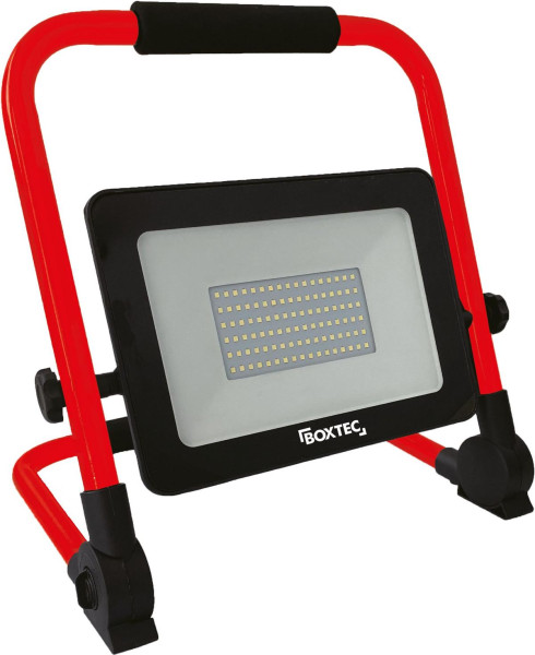 Projecteur de chantier BOXTEC LED AKKU 50W, 3500lm, 6500K, IP54, cadre de sol réglable et pliable, 48205