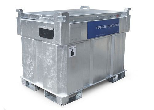 Système de réservoir d'essence mobile DENIOS KI-B, à double paroi, 330 litres, avec pompe 230V (ATEX), 279-005