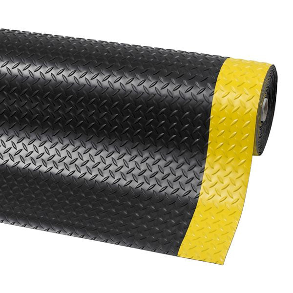Notrax Diamond Plate Runner 4,7 mm coureur et revêtement de sol 737, noir/jaune, 91 cm, vendu au mètre, 737C0036YB