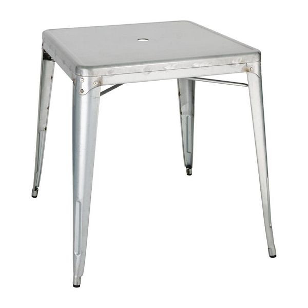 Table de bistrot Bolero carrée en acier galvanisé 668mm, GC866