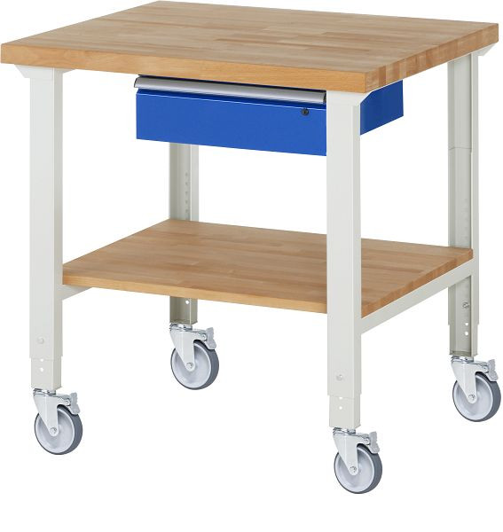 Etabli mobile RAU (réglable en hauteur) 7001A7, 1000x900x950-1000mm, 4 roulettes pivotantes, 05-7001A7-109B4H4.11