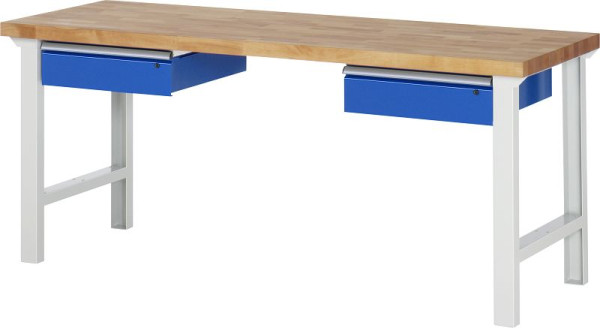 Etabli RAU série 7000 - conception modulaire, 2 tiroirs bas, 2000x840x700 mm, 03-7002A1-207B4S.11