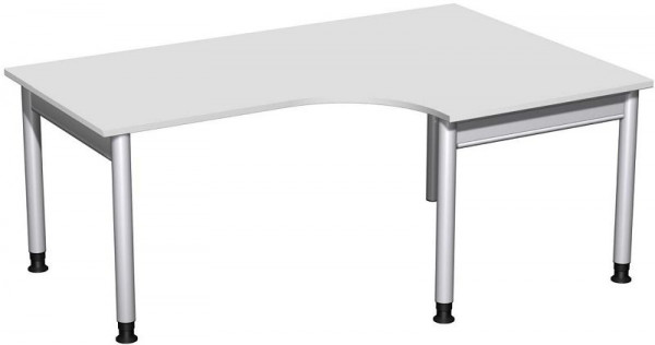 Bureau PC geramöbel droit, réglable en hauteur, 1800x1200x680-820, gris clair/argent, N-657309-LS