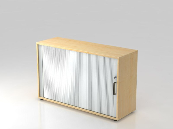Armoire à volets roulants Hammerbacher horizontale, 2OH 120cm poignée rayée érable/argent, 120x40x74,8 cm (LxPxH), V1732S/3/S/SG