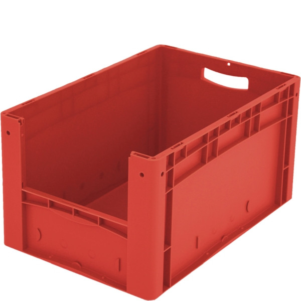 BITO Euro bac gerbable XL set /XL 64324 600x400x320 rouge, ouverture pour retrait d'étiquette sur le devant, C0290-0043