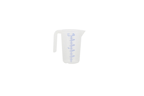Verre doseur Schneider, 0,5 l, échelle en relief, écriture bleue, poignée ouverte, 206011