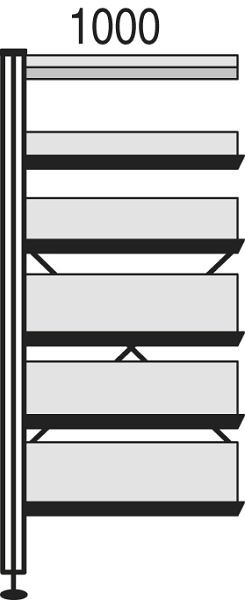 Étagère de bibliothèque Kerkmann Libra, L 1000 x H 2300 mm, hêtre, 52134252