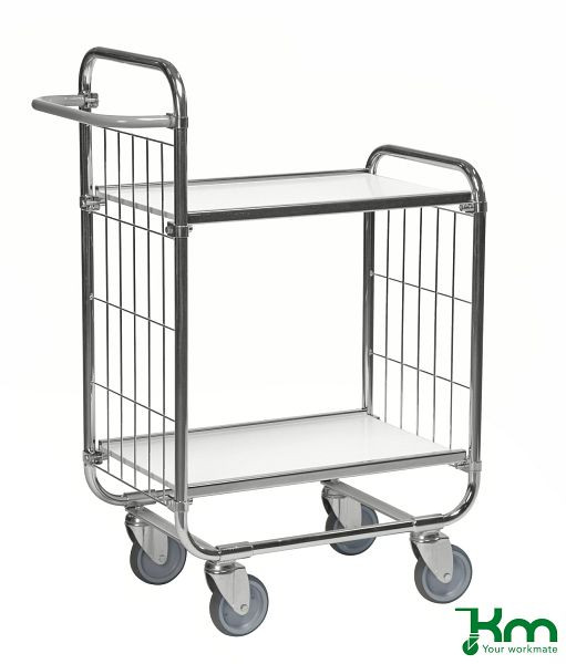 Chariot de préparation de commandes Kongamek série 8000, 4 roulettes, 1395 x 470 x 1120 mm, KM8000-2XL