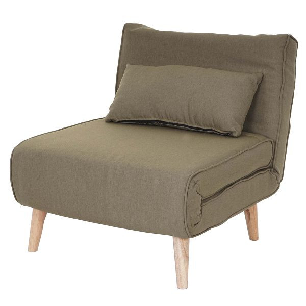 Fauteuil-lit Mendler HWC-D35, canapé-lit, fauteuil fonctionnel, fauteuil pliant, fauteuil de relaxation, fauteuil pour jeunes, tissu/textile, vert, 62742