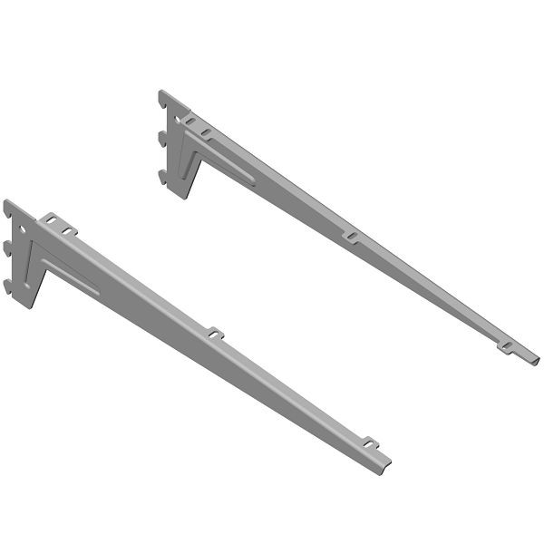 Équerre système Element, AVEC CLIP, gauche et droite, VRAC, 480 mm, ALU BLANC, UE: 10 paires, 10300-00004