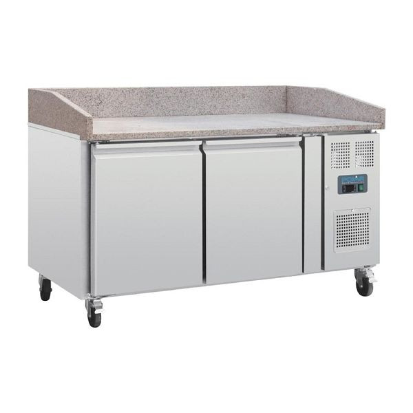 Comptoir à pizza 2 portes Polar avec dessus en marbre 428L, CT424