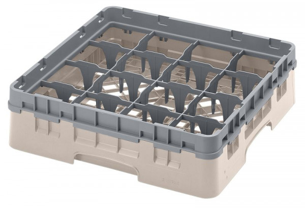 Cambro 16 compartiments Camrack® Rinse Rack 9,2 cm de hauteur maximale, Couleur : Beige, 16S318184