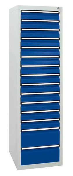 armoire à tiroirs émoussés série STS 410, RAL 7035/5010, 15 tiroirs (13x100, 2x200 mm), 7105774