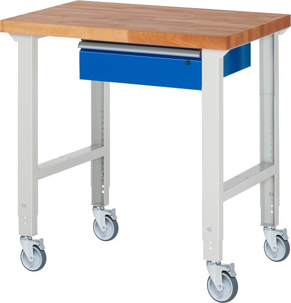 Etabli mobile RAU (réglable en hauteur) 7001A1, 1000x700x950-1000mm, 4 roulettes pivotantes, 05-7001A1-107B4H4.11