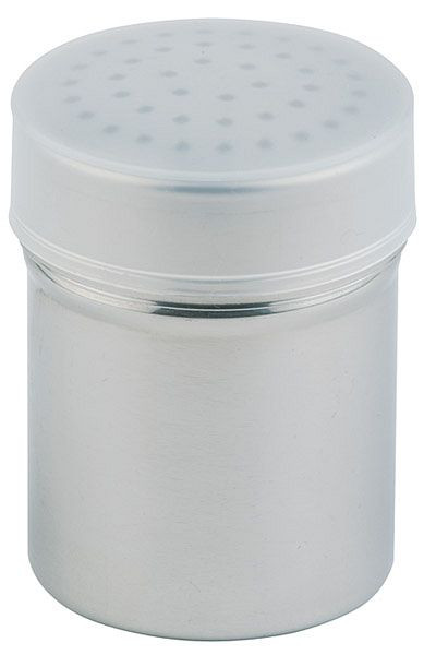Épandeur APS, grossier, Ø 5,5 cm, hauteur : 7,5 cm, récipient en acier inoxydable, cache-poussière en PP, avec trous d'environ Ø 2,5 mm, 00778