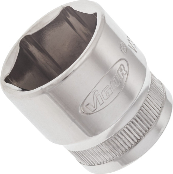 Insert de clé à douille VIGOR, carré creux 10 mm (3/8"), profil à six pans extérieurs, 21 mm, V2263N