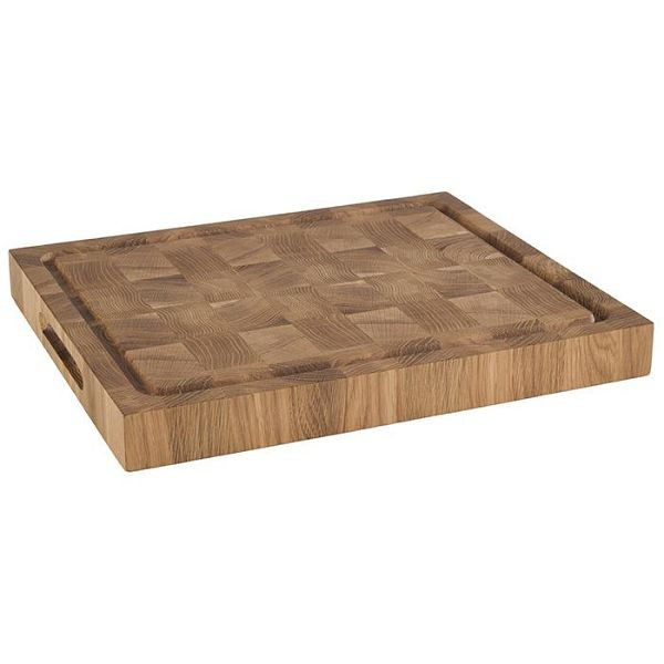 Buffet APS -PROFI-, 38 x 32 cm, hauteur : 4,5 cm, bois de chêne, avec rainure à jus, avec 2 ouvertures latérales, 00807
