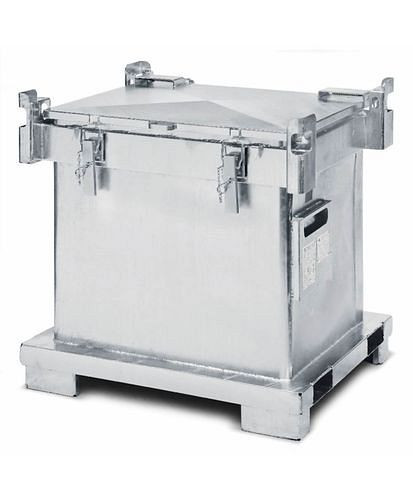 Conteneurs DENIOS ASP pour la collecte et le transport, volume de 800 litres, galvanisés à chaud, 117-965