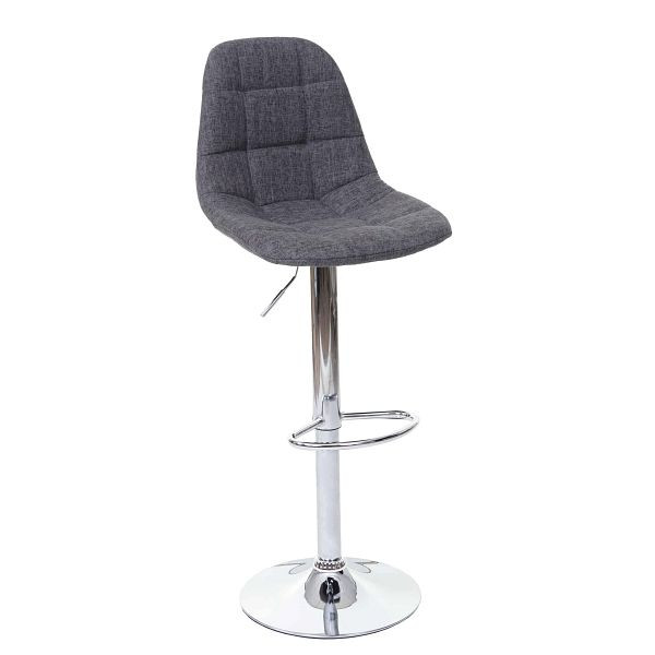 Mendler ensemble de 2 tabourets de bar HWC-A67, tabouret de bar tabouret de bar, gris, textile, 57356
