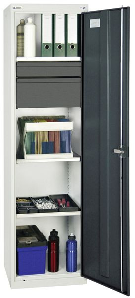 armoire à outils et matériaux blunt TM 3000, RAL 7035/7016, 2 tiroirs (1 x 100, 1 x 200 mm), 3 plateaux, 3005771