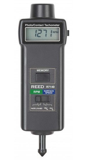REED Kombi Handtachometer / Drehzahlmesser, Kontakt- und Kontaktlosmessung, R7140