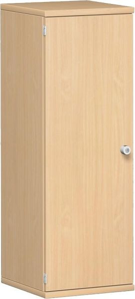 geramöbel armoire à portes battantes 2 étagères décoratives, verrouillable, serrure à droite, 400x425x1152, hêtre/hêtre, N-10DR304-BB