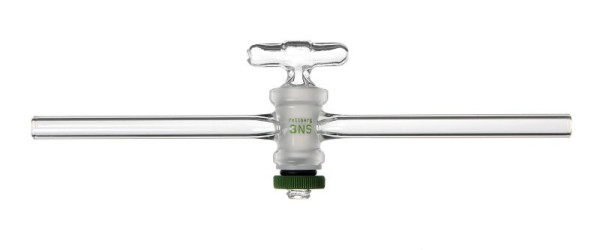 Robinet de raccordement à une voie Rettberg, bouchon en verre creux NS 29/10,0 mm alésage, 134501210