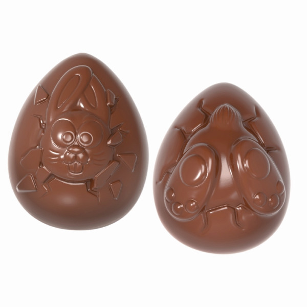 Moule à chocolat Schneider - Oeufs de Pâques 2 figurines, 275 x 135 x 40 mm - moule double / 72 x 55 x 35 mm, 2 x 46,6 g, 2 x 3 pièces, 421873