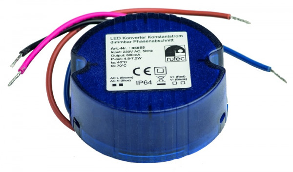 rutec Projekt LED convertisseur 600mA 4.8W - 7.2W convertisseur de courant constant dimmable, PHE955