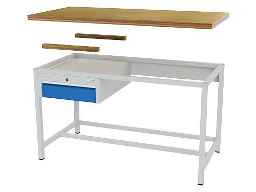 Adaptateur Bedrunka+Hirth pour bloc de suspension pour travail et tables de travail, dimensions en mm (LxPxH) : 650 x 35 x 35, 03ADAPAWTSL