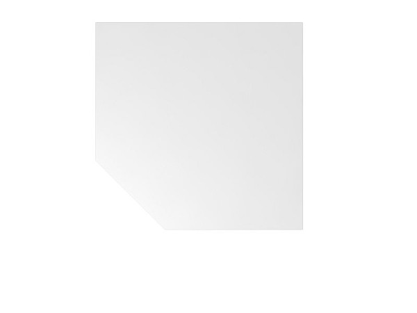 Plaque d'interconnexion Hammerbacher QT12, 120 x 120 cm, plaque : blanche, épaisseur 25 mm, forme carrée avec coin biseauté, pied de support en graphite, VQT12/W/G