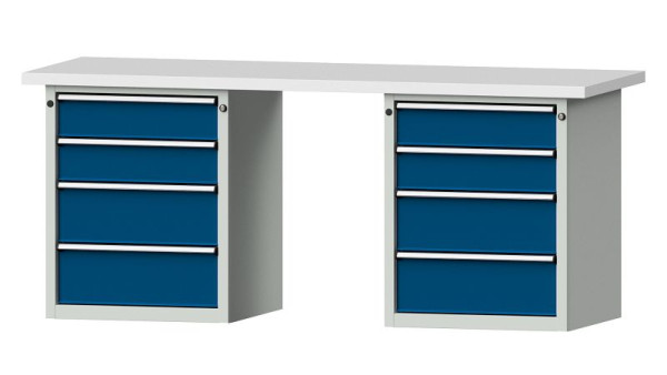 Établis ANKE Établi combiné, modèle 840 V, 2000 x 700 x 840 mm, RAL 7035/5010, KSP 40 mm, 415.100