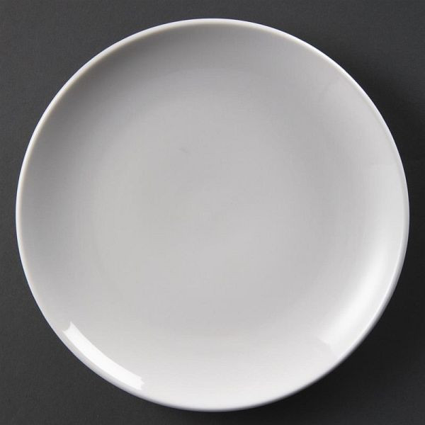 OLYMPIA Assiettes rondes en porcelaine blanche 23cm, UV: 12 pièces, U078