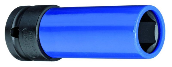 Douille de tournevis électrique GEDORE 1/2'' avec douille de protection hexagonale, forme longue, 17 mm, bleu signalisation, 2178214