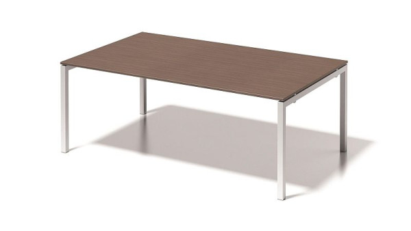 Poste de travail de direction/table de conférence Bisley Cito, cadre en U fixe en hauteur 730 mm, H 19 x L 2000 x P 1200 mm, noyer/blanc signalisation, DUF2012WN396