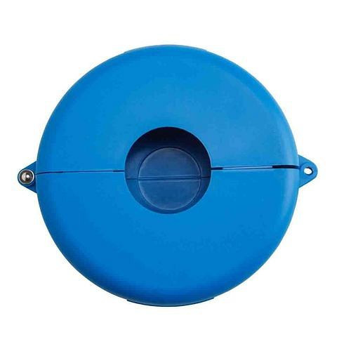 Dispositif d'arrêt DENIOS pour vannes de passage direct, 165 à 254 mm, bleu, 311950