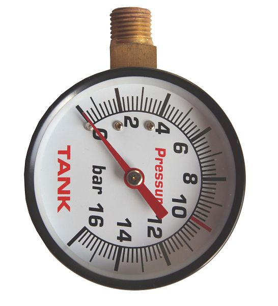 Manomètre AEROTEC 16 bar 63 mm - 1/4 pouce AG gauche, 9052070