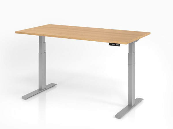 Bureau Hammerbacher XDKB16, 160 x 80 cm, plateau : chêne, épaisseur 25 mm, chant épais en ABS, forme rectangulaire, VXDKB16/E/S