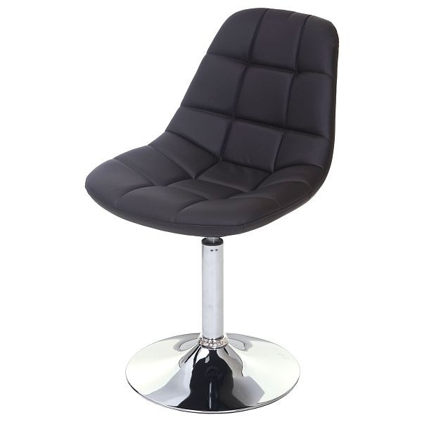 Chaise de salle à manger Mendler HWC-A60, chaise pivotante, design rétro des années 50, simili cuir marron, base chromée, 74857