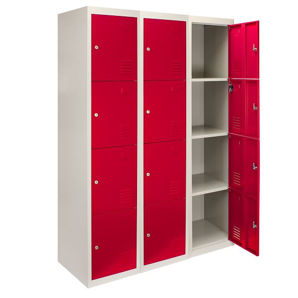 KuKoo Casier 3 x 4 portes, rouge emballé à plat, 24130
