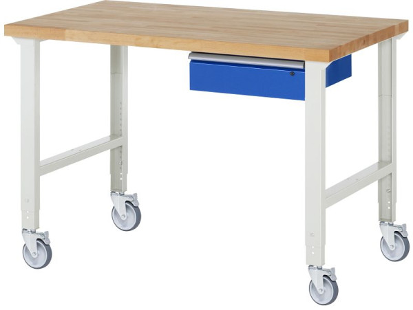 Etabli mobile RAU (réglable en hauteur) 7001A1, 1500x900x950-1000mm, 4 roulettes pivotantes, 05-7001A1-159B4H4.11