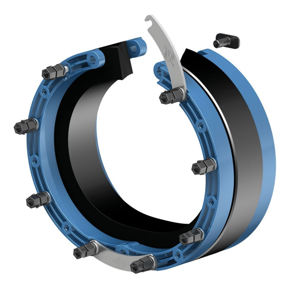 DOYMA Curaflex insert d'étanchéité Nova Uno/T (à charnière) DN 150 pour 105 mm à 112 mm HK / EPDM, 188211015040
