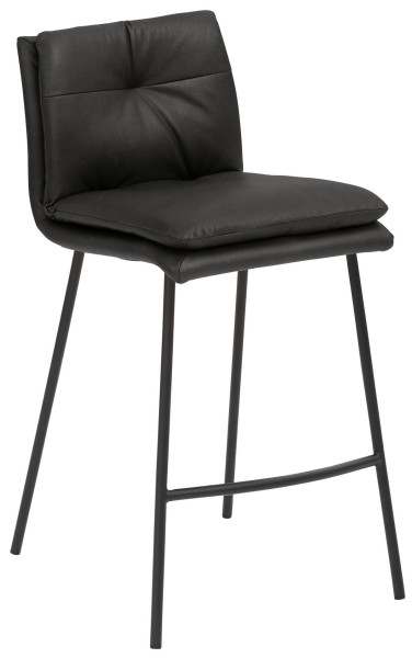 Tabouret de comptoir Mayer Sitzmöbel , structure à 4 pieds, revêtement par poudre noir, avec coussin intérieur supplémentaire, hauteur d'assise 67 cm, graphite, 1231_V3_30480