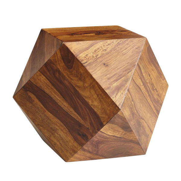 Table basse Wohnling 57x42,5x57 cm en bois de Sesham massif, moderne, WL6.177